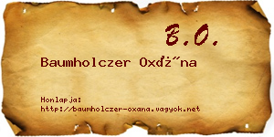 Baumholczer Oxána névjegykártya